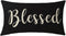 Nice Gift Inspirational Blessed Letters Waist Lumbar Black Cotton Linen Throw Pillow Case for Home Decor