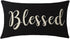 Nice Gift Inspirational Blessed Letters Waist Lumbar Black Cotton Linen Throw Pillow Case for Home Decor