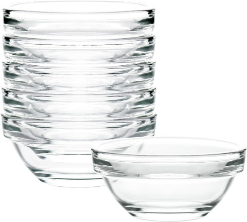 Iyulania 1.5 oz Clear Glass Bowl, Mini Prep Dish for Salt and Spices,