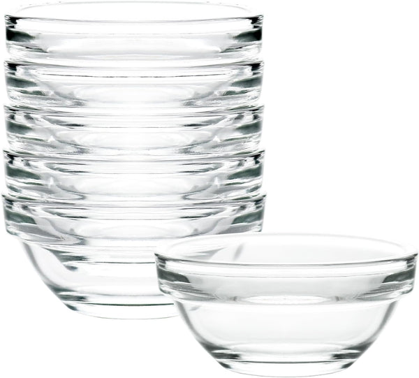 Iyulania 1.5 oz Clear Glass Bowl, Mini Prep Dish for Salt and Spices,