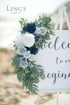 Ling's Moment 25pcs Fake Gardenia Blue Flowers, Artificial Flowers with Stem for DIY Wedding Decorations