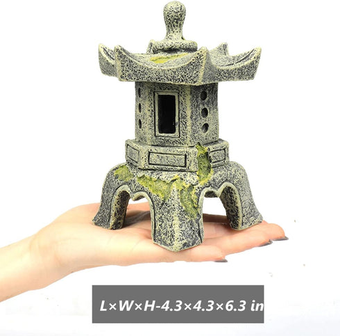Zen Garden Decor Pagoda Lantern Statue for Outdoor Patio Plant Pots Bonsai Decor, Japanese Yard Sculpture Decor by Sdeetesamjun