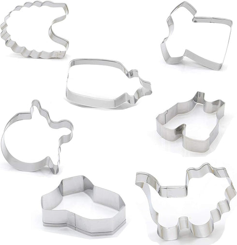 Baby Shower Series Cookie Cutters Set of 7 pcs, DIY Baking Molds, Stainless Steel Fondant Cutter