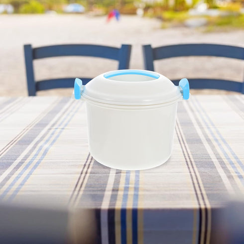UPKOCH Microwave Vegetable Steamer, Round Microwave Food Container for Rice, Chicken, Pasta, Vegetables 18X18X15CM