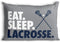 ChalkTalkSPORTS Eat Sleep Lacrosse Pillowcase for Guys, Home Decor, Gray