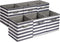Amazon Basics Collapsible Fabric Storage Cube Organizer with Handles, 10.5 x 10.5 x 11 Inch, White/Light Grey Stripe