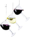 Kurt Adler Set of 3 Hanging Glass Ornaments, 2 Red Wine and 1 White Wine, 4"