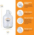 FastRack 1 Gallon Glass Jug with #6 Rubber Bungs & Twin Bubble Airlock – Clear Glass Fermenter Containers for Home