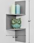 2-Tier Set Greenco Corner Shelves, Gray Finish | Floating Wall-Mounted Home Decor | Corner Wall Shelf | Living Room