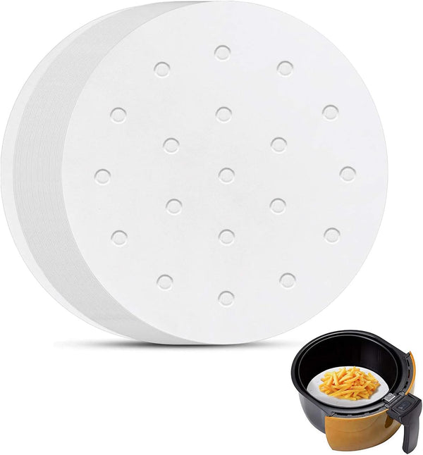 Air Fryer Parchment Paper, Set of 200, 6 Inch Round Liners for Air Fryer, Steaming Basket and More