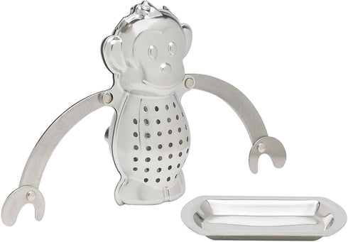 HIC Harold Import Co. HIC Tea Infuser with Drip Tray, Single, Monkey