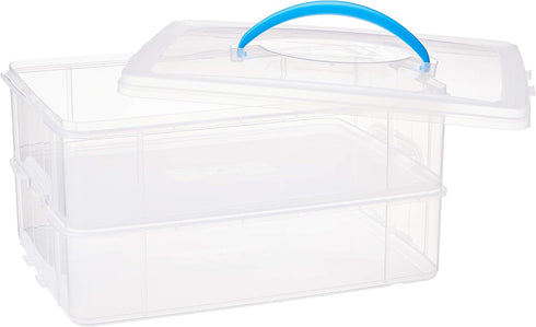 Snapware Snap 'N Stack Portable Storage Bin for Tools and Craft, 14.1 x 10.5-Inch Clear BPA-Free Container