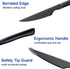 Black Steak Knife Set - 6 Piece Stainless Steel Kitchen Utility Knives, 8.7 Inch Serrated