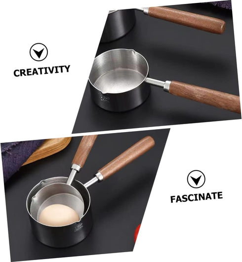 Small Pot with Oil Saucepan with Pour Spout Chocolate Melting Pot Small Stock Pot Mini Frying Pan Espresso Pot Small Soup Pot Samll Pot One-hand Baby Stainless Steel Small Steamer by FUNOMOCYA