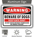 Yuntarda 2-Pack Beware of Dog Signs for Fence, 10"x7" Do Not Enter Keep Gate Shut Reflective Metal Sign