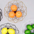 Geometric Metal Wire Fruit Bowl, Iron Arts Storage Basket for Kitchen Counter (Gold)