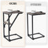 NEFROM ET-D-GY1 C-Shaped End Table, Small Couch Side Table, Sofa TV Tray Table for Living Room, Bedroom, Bedside