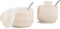 Salt Cellar with Lid and Spoon3 Inch White Onyx Salt and Pepper
