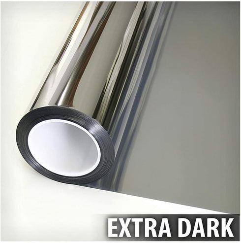 BDF S05 Window Film Daytime Privacy and Heat Control, Mirror Silver 5 (Very Dark), 24in X 16ft