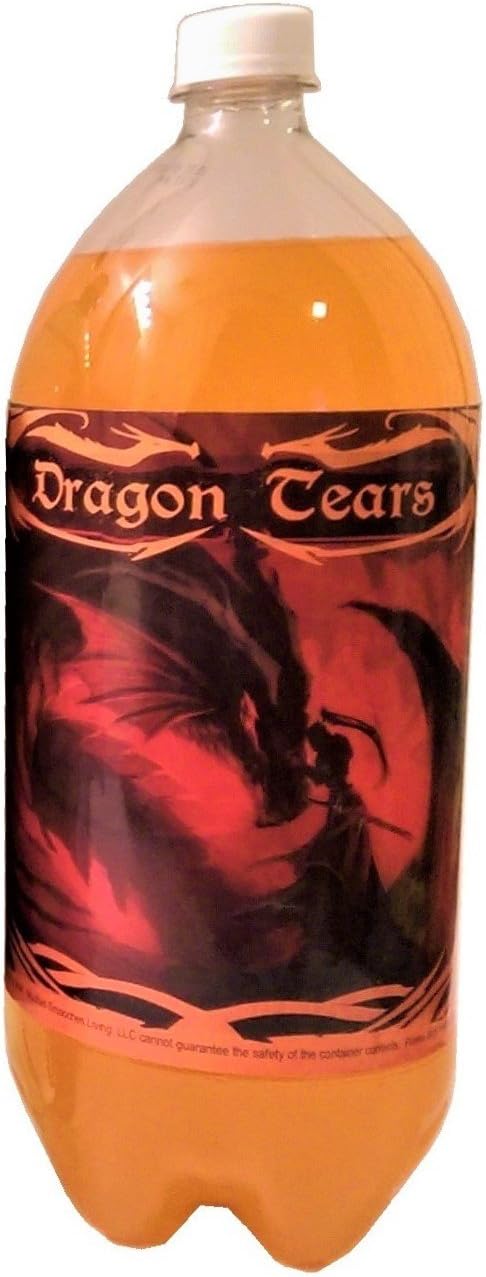 4 Soda Bottle Labels for Fantasy Themed Party - 7" x 6" Sticker Set with Orc, Dwarf, Elf, and Dragon