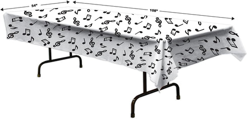 54? 108? Beistle Musical Notes Tablecover, x ? Plastic Table Cloth, Music Notes Party Decorations, Music Themed Party
