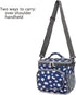 FlowFly Insulated Reusable Lunch Bag, Large Lunch Box for Women and Men, Daisy with Adjustable Shoulder Strap
