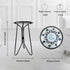 Table,12" LIFFY Outdoor Side Indoor Small Round Glass Tabletop Accent Table with Metal Frame, Home Decorative Plant