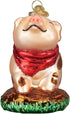 Old World Christmas Piggy in The Puddle Ornament, Pink