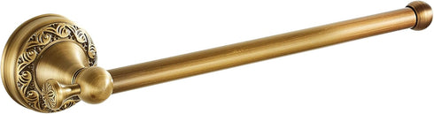 Antique Bronze Brass Hand Towel Bar, Rustproof Wall Mounted Towel Rack Hanger with Pattern Carving Design