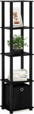 FURINNO Decorative Shelf With Bin, Black