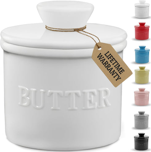 PriorityChef French Butter Crock with Lid, Keep Butter Spreadable & Fresh, Butter
