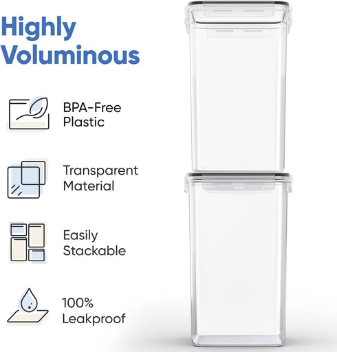 Pack 2, 6.5L, 220Oz, Chef's Path Extra Large Airtight Food Storage Containers with Lids, of Airtight Kitchen and Pantry