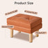16.34" 12.4" W12.6" UHBD041J YMYNY Small Footstool Ottoman, Faux Leather Footrest with Sponge Padded Seat, Step Stool