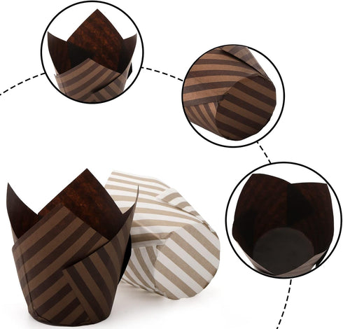 Lawei Set of 300 Tulip Cupcake Liners, Baking Paper Cups Muffin Liners for Weddings, Birthdays, Baby Showers