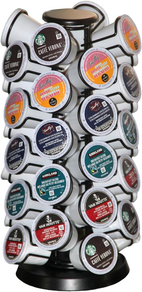 K Cups Holder, K Cup Carousel, Coffee Pods Storage Organizer Stand, Black, Capacity of 40 Pods