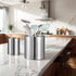 KSENDALO Stainless Steel Utensil Holder, 6.6inch Tall Canister for Silverware Storage, Silver