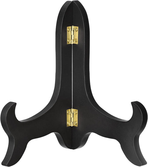 uxcell 7" Wooden Folding Easel Plate Holder Black for Decorative Picture Frame