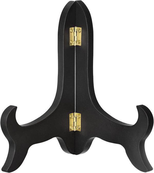 uxcell 7" Wooden Folding Easel Plate Holder Black for Decorative Picture Frame