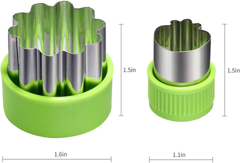 24 pcs Vegetable Cutter Shapes Sets - Cookie Cutters, Fruit Stamps Mold with 20 pcs Food Picks and Forks for Kids
