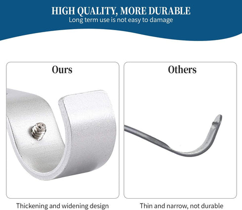 Heavy Duty Adjustable Curtain Rod Brackets for 1 Inch Rod, Silver Color, Set of 2