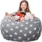 WEKAPO Stuffed Animal Storage Bean Bag Chair Cover for Kids | Stuffable
