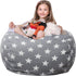 WEKAPO Stuffed Animal Storage Bean Bag Chair Cover for Kids | Stuffable