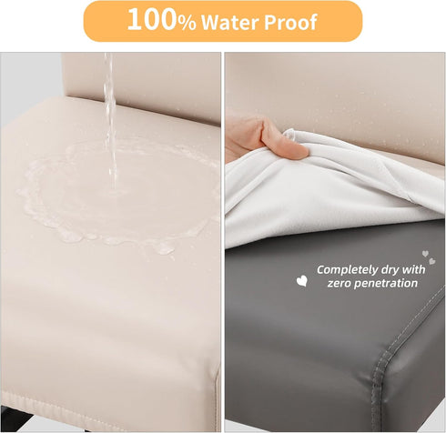 Counter (2 Pack, YISUN Waterproof Bar Stool Covers, Pu Leather Chair Cover Removable Washable Barstool Slipcovers