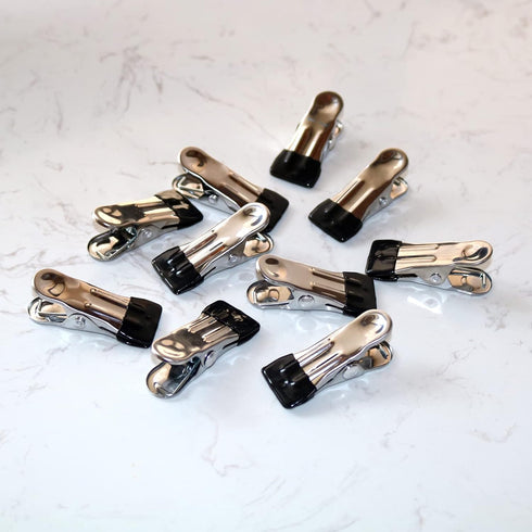 10PCS Small Stainless Steel Clothes Pins - Anti Rust Metal Laundry Grip Clips, Multipurpose Clothespins