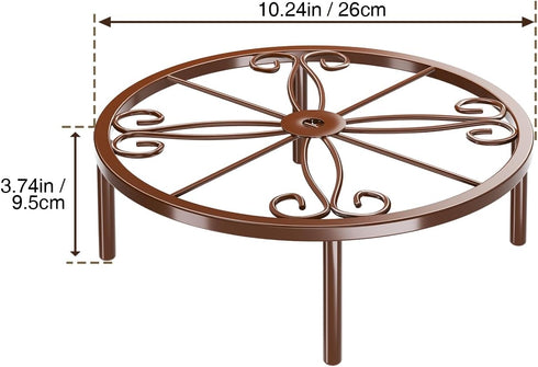 Josmimic 10.23" Bronze Metal Plant Stand: Short Flower Pot Stand - Heavy Duty Plant Holder for Home Courtyard Indoor