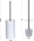 Set Creative Scents Estella White Toilet Brush - Decorative Bathroom Toilet Bowl Brush and Holder - Ventilated Toilet