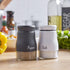 Bivvclaz Salt and Pepper Shakers Set, 5 Ounce Stainless Steel Dispenser with Glass Bottom for Modern Kitchen Decor
