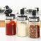 TENTA KITCHEN 3 High Borosilicate Glass Spice Jars, 8.45 oz, Airtight Cap, Premium Commercial Grade, Spoon and Lid