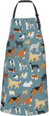 Perinsto Pet Dogs Grooming Waterproof Apron with 2 Pockets, Cute Animal Chef Bibs for Cooking, Baking