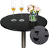 JISEN Cocktail Waterproof Round Table Topper Cap Polyester Fitted Stretchable Tablecloth Cover
